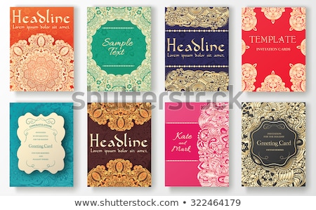 Foto stock: Set Of Ethnic Ornament Banners And Flyer Concept Vintage Art Traditional Islam Arabic Indian Ot