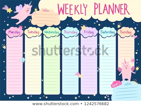 Stock photo: Days Of The Week Poster With Farm Animals