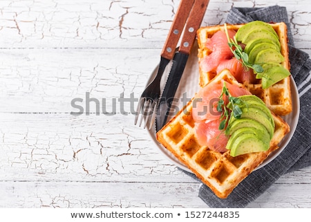 Foto stock: Keto Cheese Waffle With Avocado