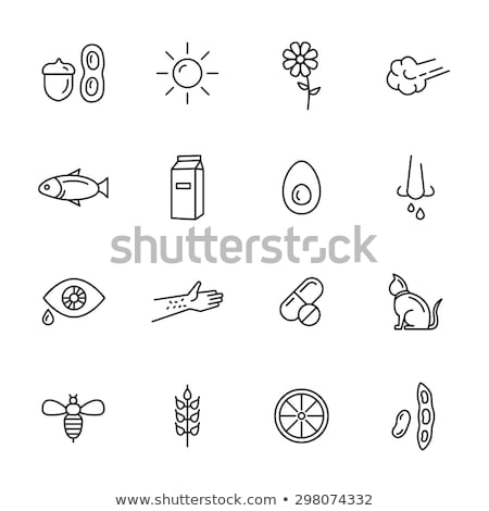 Foto stock: Allergen Free Sign Citrus Vector Thin Line Icon