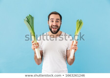 Zdjęcia stock: Eating Leek