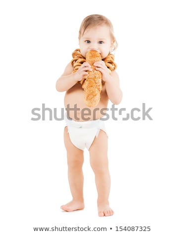 Сток-фото: Cute Todler Eating Long Bread