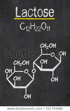 Foto stock: Chemical Formula Of Lactose On A Blackboard