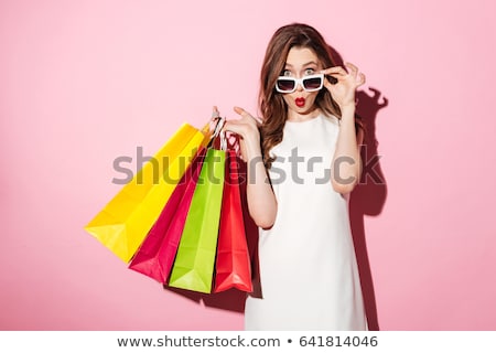 Stock photo: Beautiful Young Brunette Girl Wearing White Summer Dress In Poppy Filed