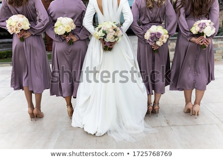 Stok fotoğraf: Pretty Girl With Turn Back Holding A Rose