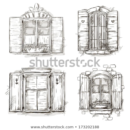 [[stock_photo]]: Building Facade And Old Windows With Classic Wooden Shutters Bli