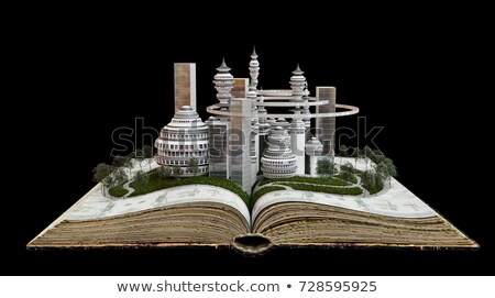 Stock foto: Town Growing From Old Book Concept Construction Composition Photo