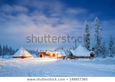 Mountain House A Winter Environment Stok fotoğraf © vichie81