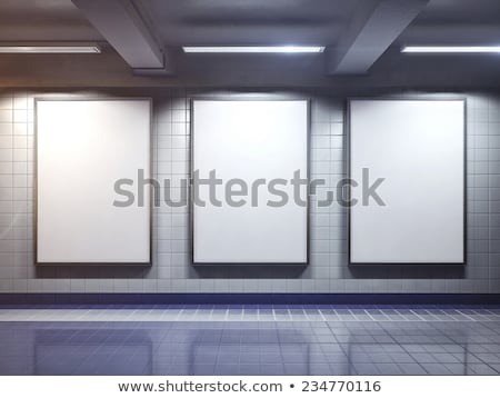 Zdjęcia stock: Blank White Billboard In The Subway