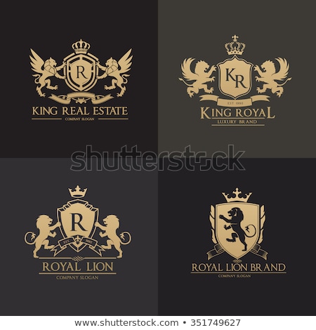 Foto stock: Gold Coat Of Arms With Ribbon Decoration Vector