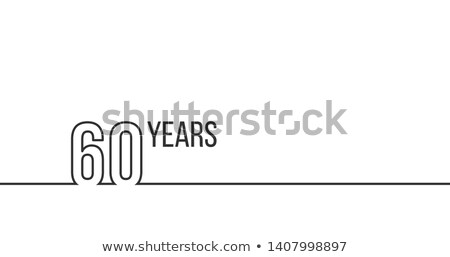 Stockfoto: 60 Years Anniversary Or Birthday Linear Outline Graphics Can Be Used For Printing Materials Brouc