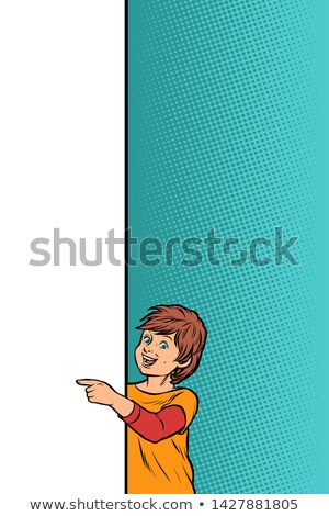 Boy Child Son Shows On Copy Space Poster Stock fotó © studiostoks