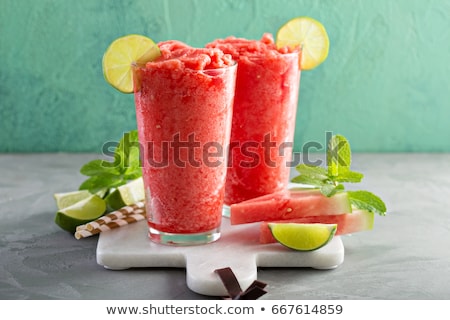 ストックフォト: Glasses Of Watermelon Smoothie With Mint