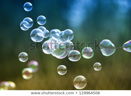 [[stock_photo]]: Transparent Soap Bubbles Blue Background Defocused Elements Vector Light Flare And Sparks Clear