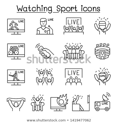 ストックフォト: Stream Of Cars Icon Vector Outline Illustration