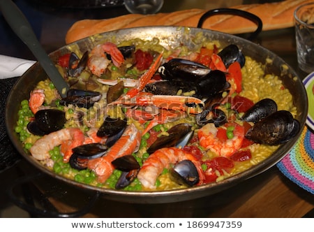 Stok fotoğraf: Iron Paella Typical Pan From Mediterranean Spain