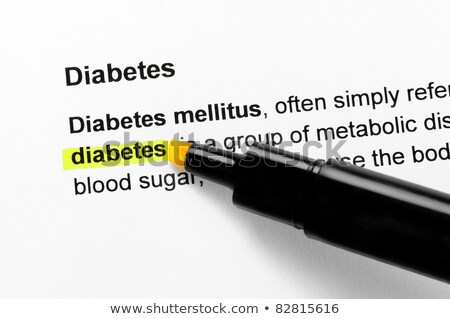 Stock foto: The Word Diabetes Highlighted In A Dictionary