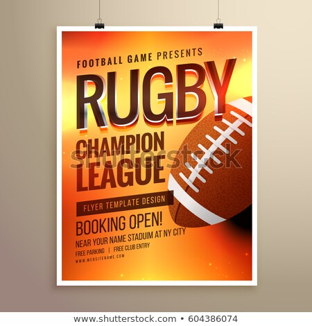 Stock photo: Amazing Vector Rugby Flyer Poster Design Template With Event Det