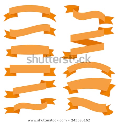 ストックフォト: Orange Ribbon On A White Background