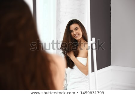 Zdjęcia stock: Beautiful Young Woman Wrapped In Bath Towel