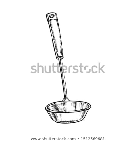 Foto stock: Ladle Metal Soup Tool Kitchenware Vintage Vector