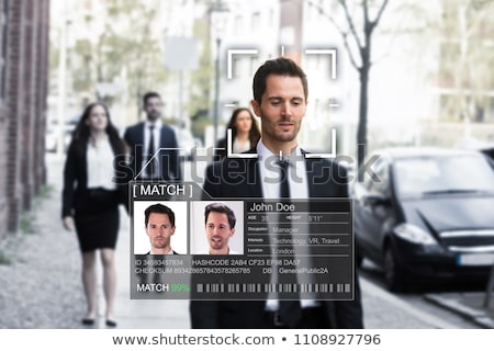 Stockfoto: Young Man Face Recognition Concept