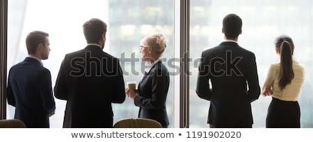 Foto stock: Business Person Looking To The Big City From Distance