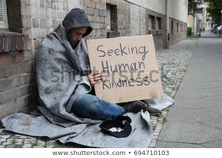 Foto stock: Male Homeless Beggar
