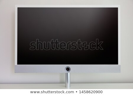 Foto stock: A Lcd Tv Monitor Isolated Against A White Background
