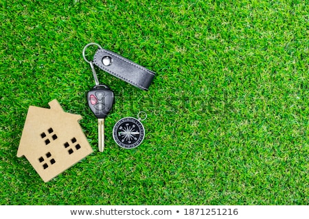 Zdjęcia stock: Shape Of A House On Grass And Keys