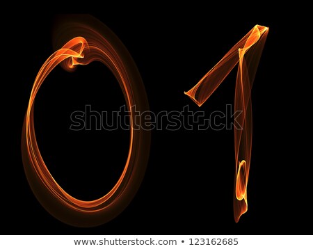 Сток-фото: Zero And One Digits Written With Fire