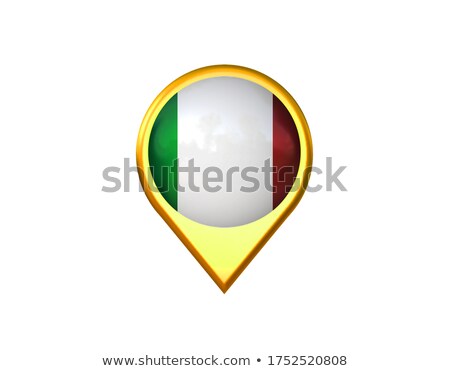 Stock photo: 3d Map Pointer Italy Flag Icon On White Background