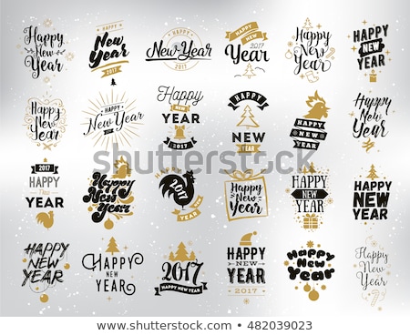 Zdjęcia stock: Happy New Year Set Of Icons