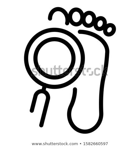 Stockfoto: Magnifying Glass Looking For A Footprint Isolated Web Icon