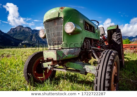 Stock photo: Old Tractor In The Alpine Meadows