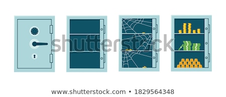 Foto stock: Open Wall Safe And Banknotes