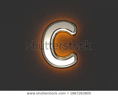 Сток-фото: Yellow Outlined Font Letter C 3d