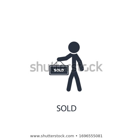 Stock fotó: Human With Sold Sign Icon Simple Real Estate Element Illustrati