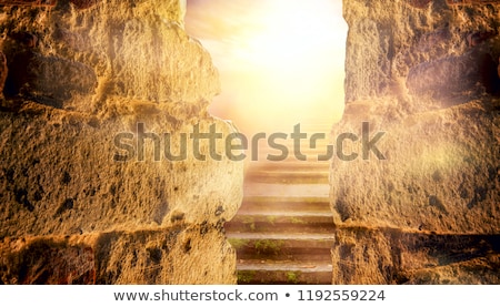 Foto stock: Staircase Leading To Heaven Or Hell Light At The End Of The Tun