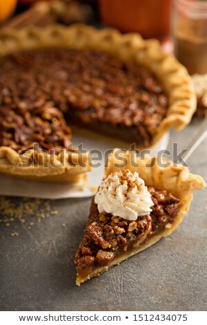 [[stock_photo]]: Pecan Pie Slice Closeup