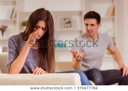 Foto d'archivio: Young Couple Arguing In Bed