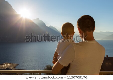 Stock photo: Explorer Mountain Little Girl And Father