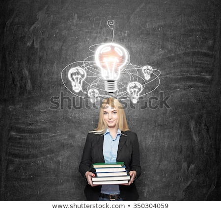 Сток-фото: Woman With Light Bulbs Circleing Around Her Head