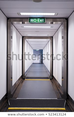 Stockfoto: Jet Bridge From Inside For Boarding The Aircraft