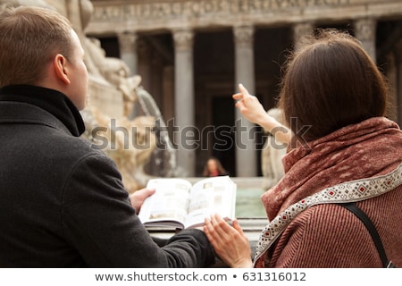 Foto stock: Tour Guide Girl In Rome