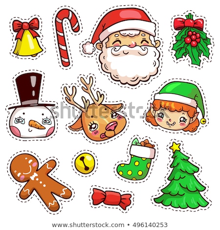 Stok fotoğraf: Colorful Patch Badges Of Different Merry Christmas