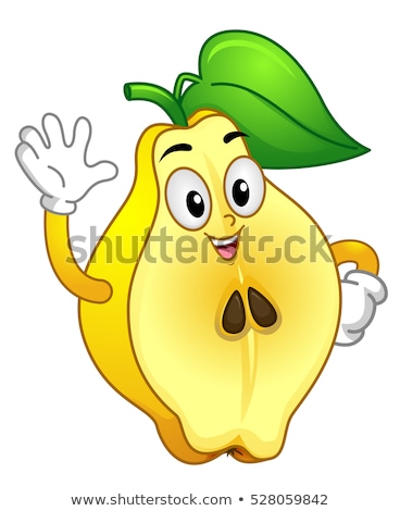 Сток-фото: Mascot Quince Fruit Wave