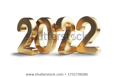 Foto stock: New Year Symbol Golden Bold Letters 3d Illustration