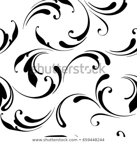 Stock fotó: Floral Swirls Seamless Simple Vector Pattern