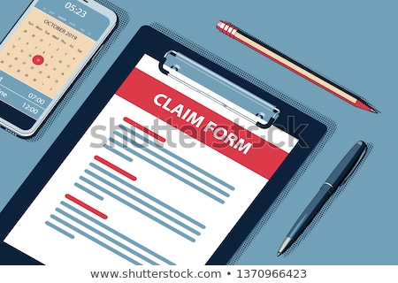 Stock photo: Insurance Claim Form - Vector Halftone Isometric Illustration